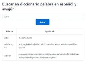 aplicativo diccionario awajun