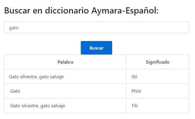 aplicativo diccionario aymara