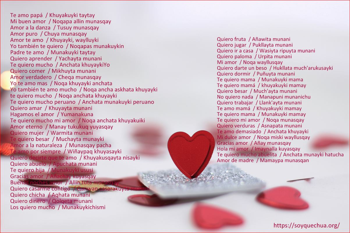 ¿Cómo se dice te amo en quechua?